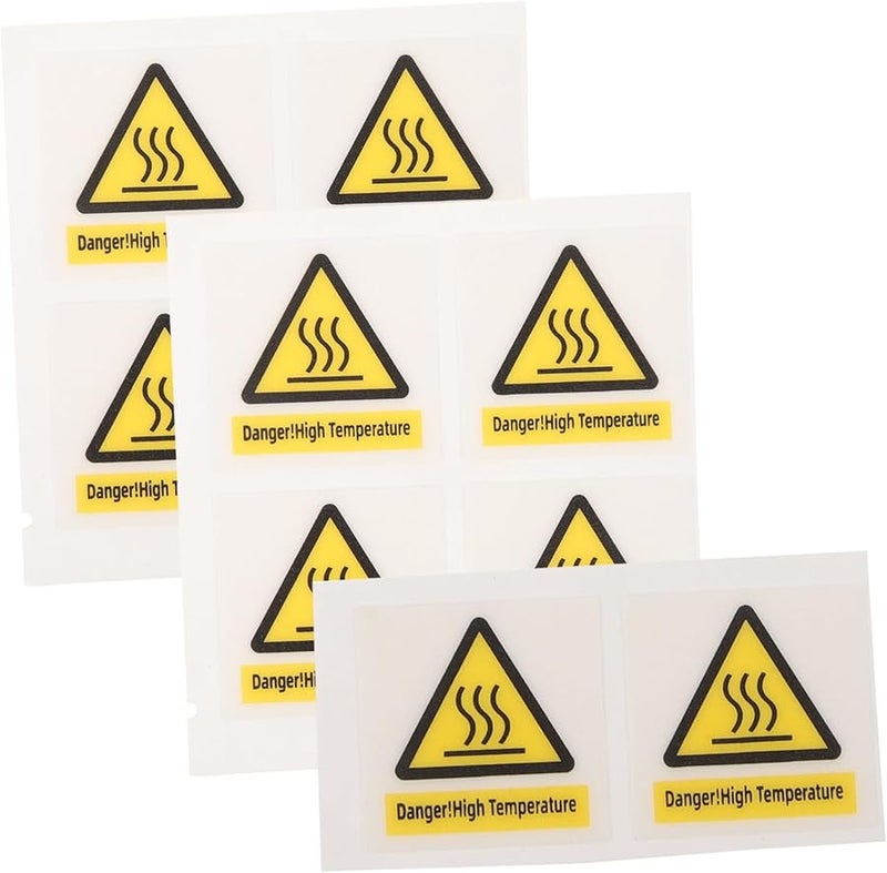 High Temperature Warning Stickers 10 Sheets Self Adhesive For Hot Surfaces Equipment - Image 1